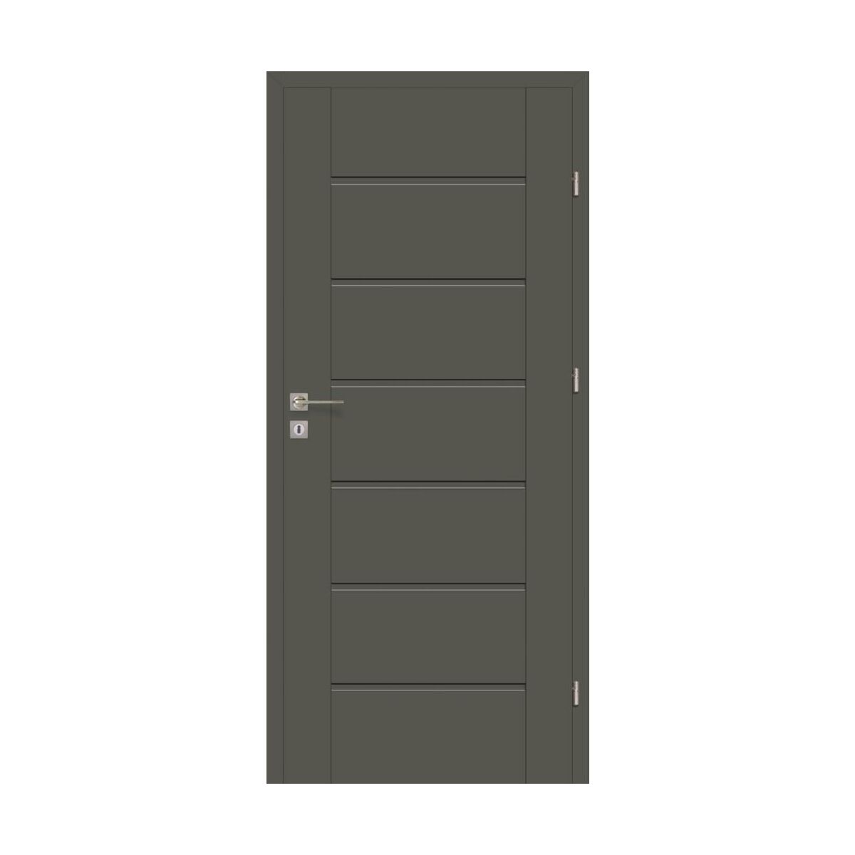 Skrzydło drzwiowe przylgowe pełne Quanto Grafit mat 80 lewe Voster