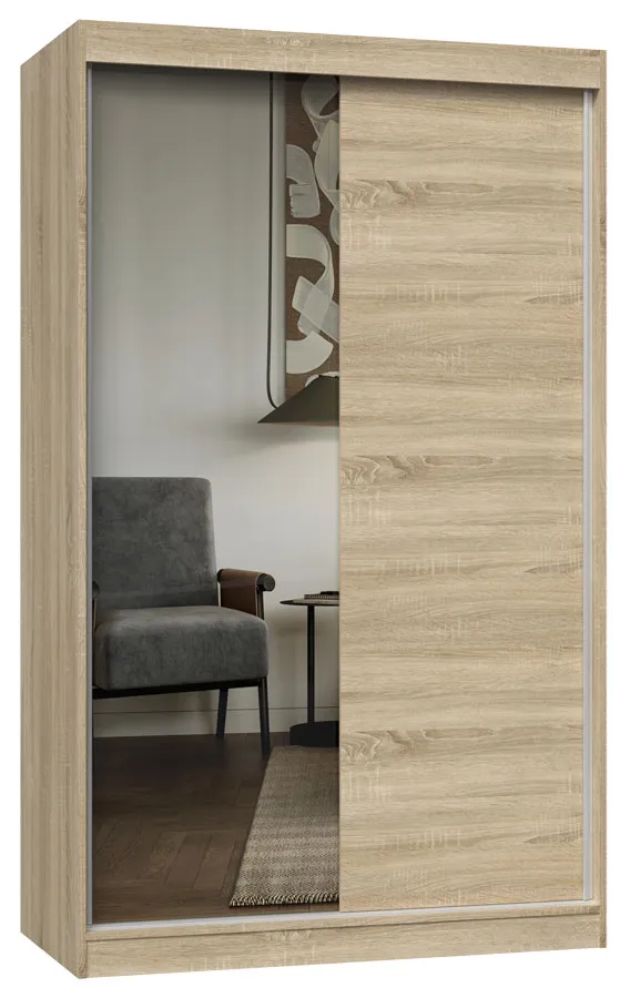 Szafa dwudrzwiowa przesuwna 120 cm dąb sonoma P2-L33
