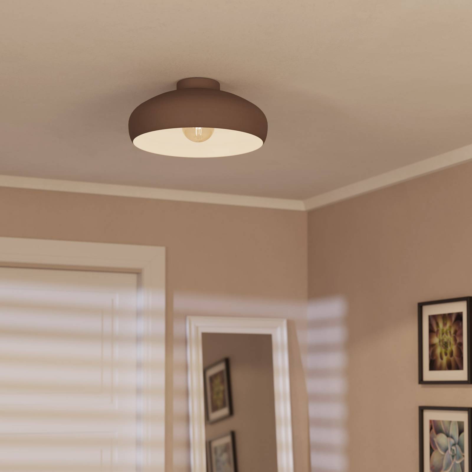 Lampa sufitowa Mogano, kawowy brąz