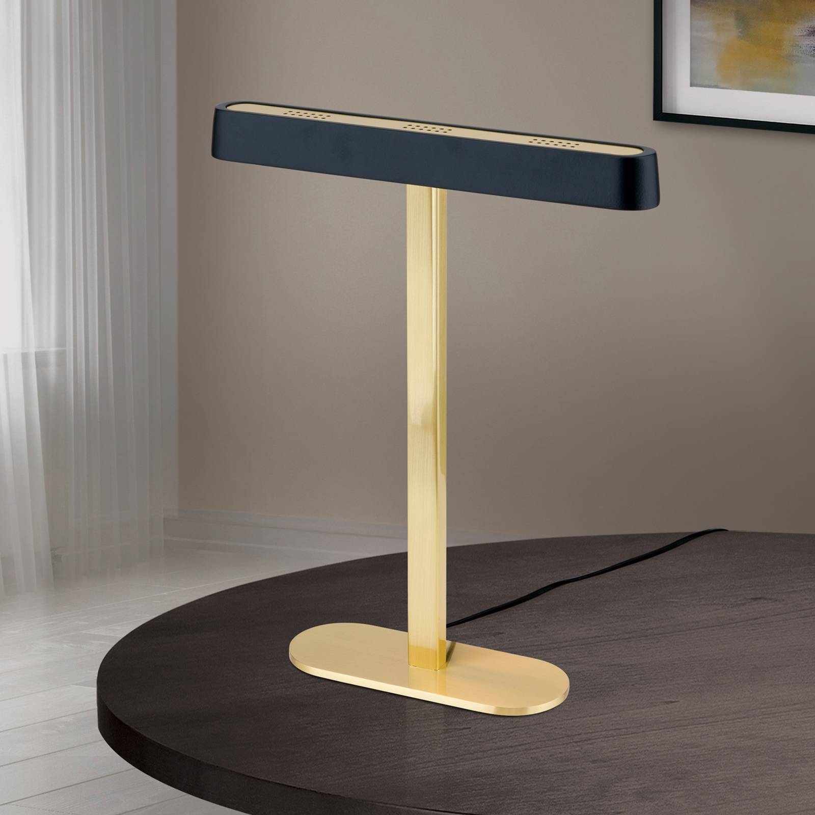 Lampa stołowa LED Auftakt złota/czarna