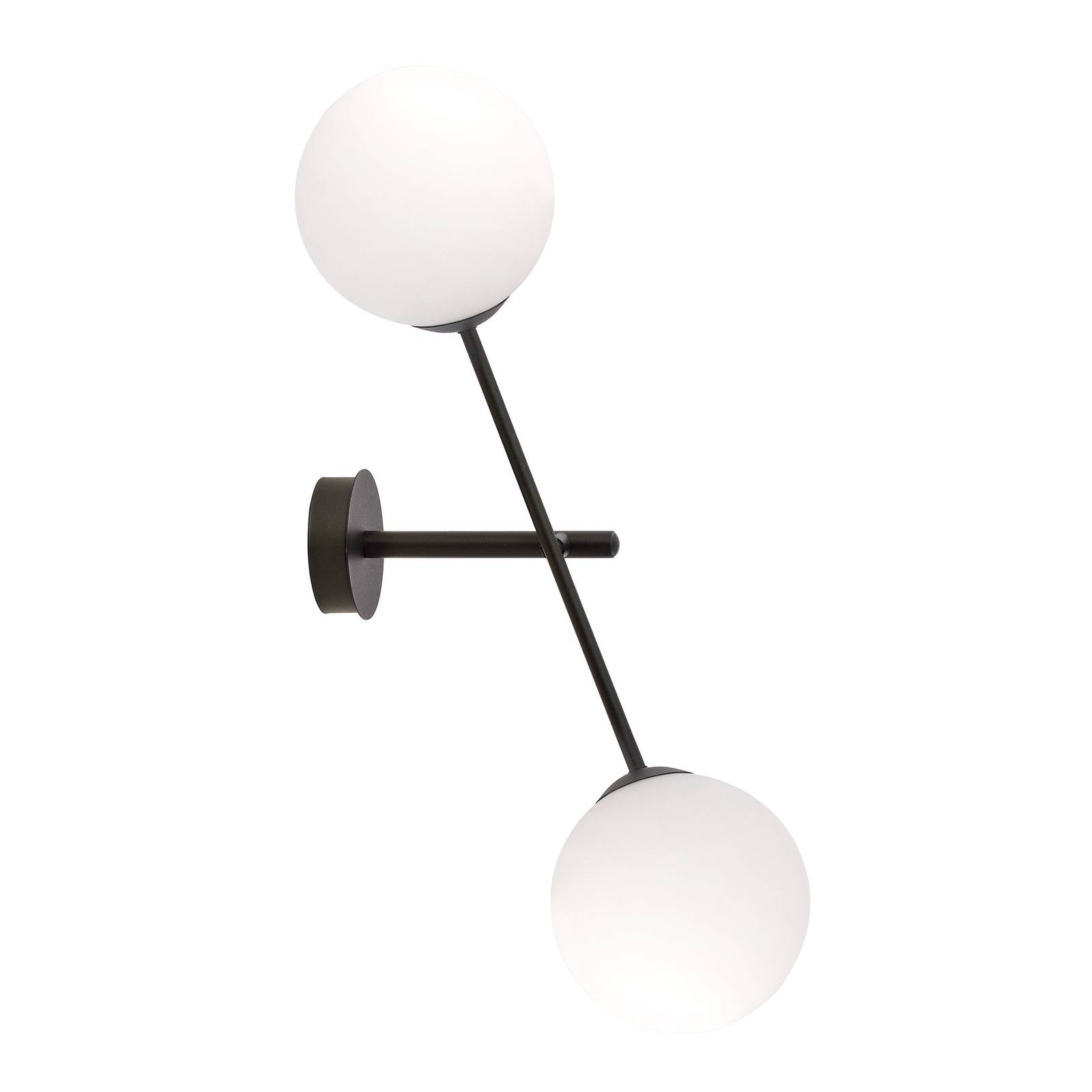 Kinkiet Linear, czarny/opalowy, 2-pkt.