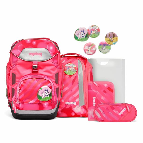 Ergobag Pack School Bag Set 6szt w tym Klettie Set kuntbärbuntes einhorn