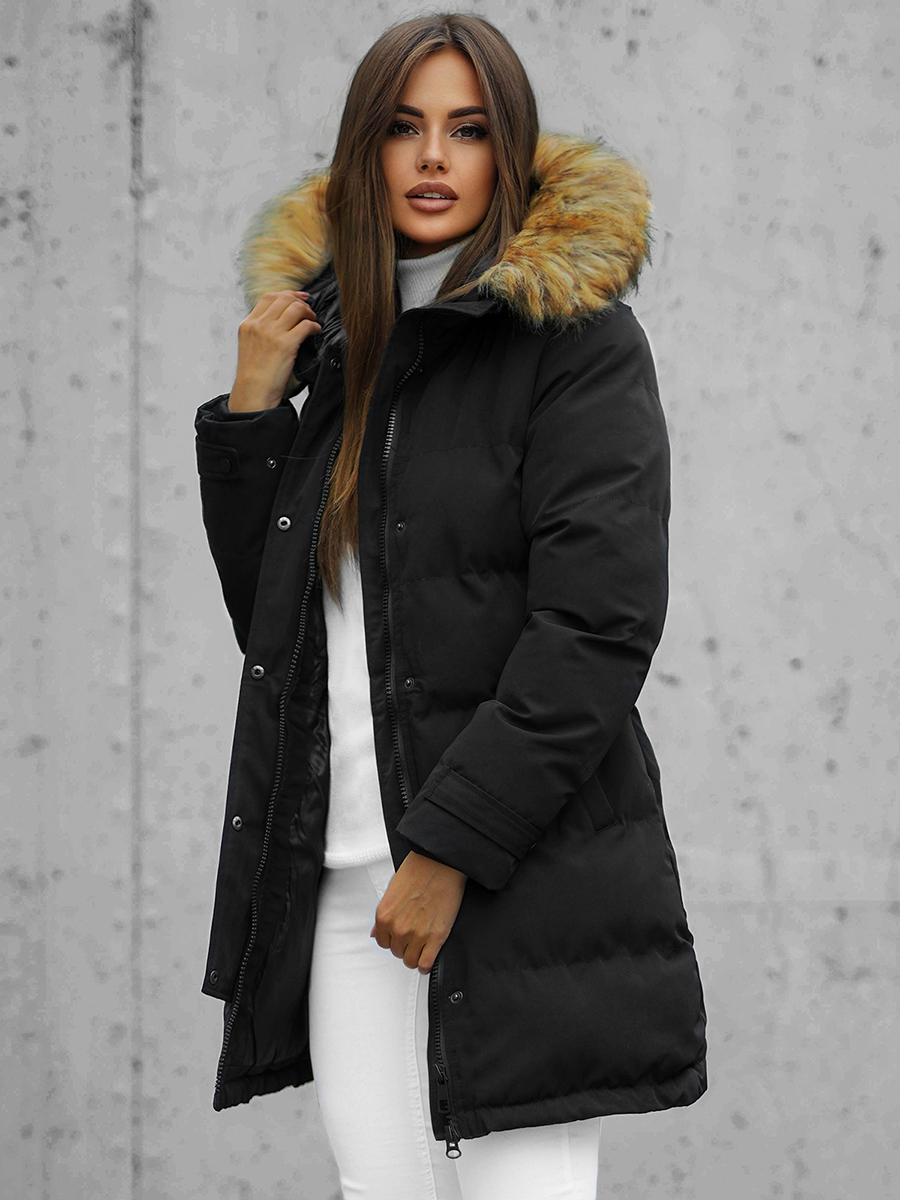 Kurtka zimowa damska czarna OZONEE JS/M781/392Z - Ozonee