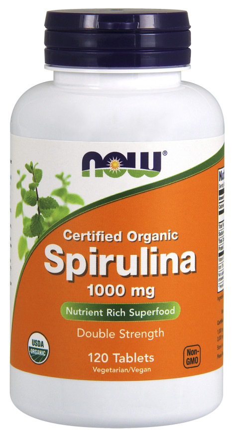 NOW Foods - Spirulina, Organic, 1000mg, 120 tabletek