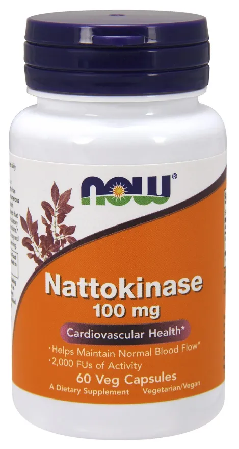 NOW Foods - Nattokinaza, 100mg, 60 vkaps