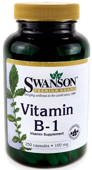Swanson - Witamina B-1 (Tiamina), 100mg, 250 kapsułek