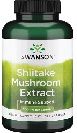 Swanson - Ekstrakt z Grzybów Shiitake, 500 mg, 120 kapsułek