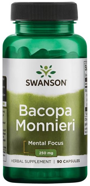Swanson - Bacopa Monnieri Ekstrakt, 250mg, 90 kapsułek