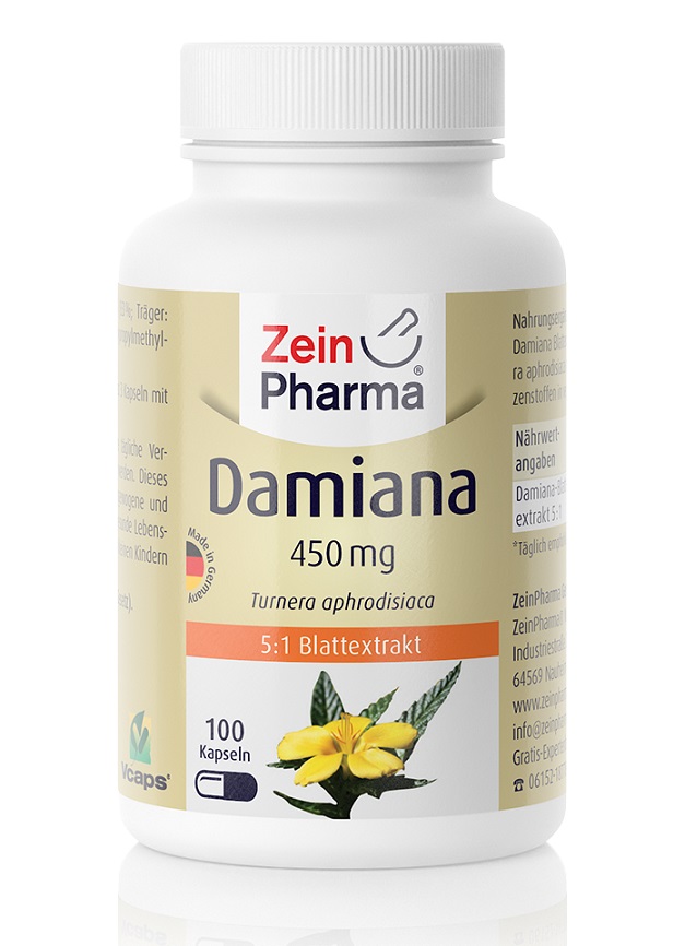 Zein Pharma - Damiana, 450mg, 100 kapsułek