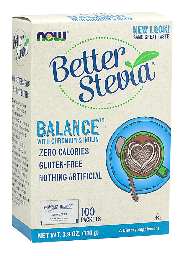 NOW Foods - Stewia, Inulina i Chrom, Proszek, 110g