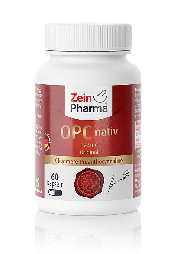 Zein Pharma - OPC Native, Ekstrakt z Pestek Winogron, 192mg, 60 kapsułek