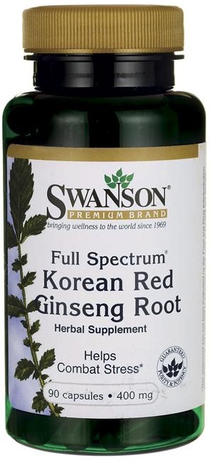 Swanson - Full Spectrum Korean Red Ginseng (Żeń-Szeń), 400mg, 90 kapsułek