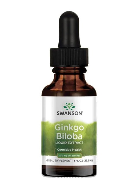Swanson - Ekstrakt z Ginkgo Biloba, Bezalkoholowy i Bezcukrowy, Płyn, 29 ml