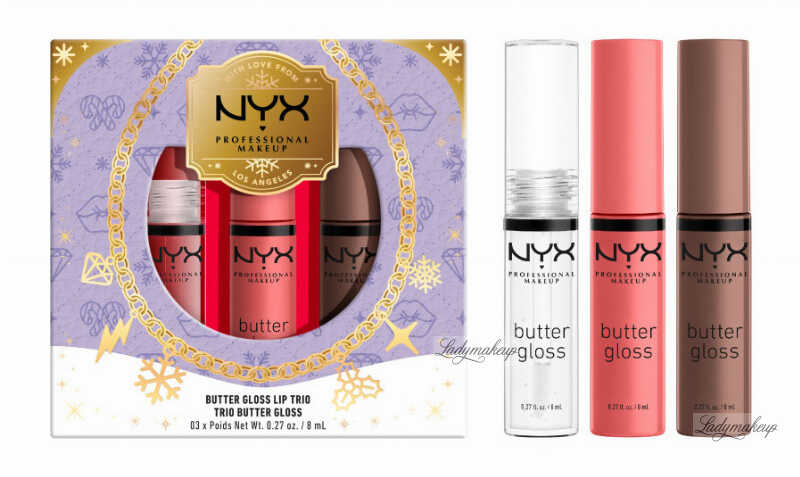 NYX Professional Makeup - BUTTER GLOSS LIP TRIO - Zestaw prezentowy 3 błyszczyków do ust Butter Gloss - 01