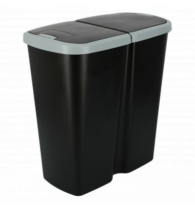 Kosz Na Śmieci COMPACTA Q DUO Jasny Gray/Czarny 45l