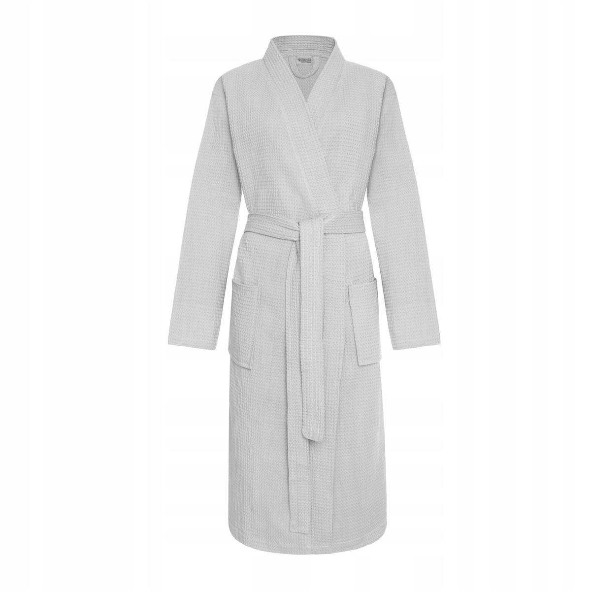 Szlafrok Kimono Gofer Bawełniany Unisex XS Szary