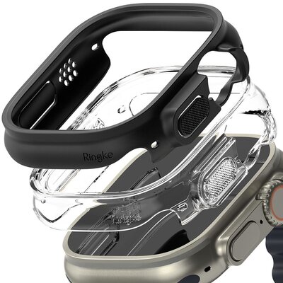 Ringke Etui Slim do Apple Watch Ultra 49mm Przezroczysty/Czarny 2szt.