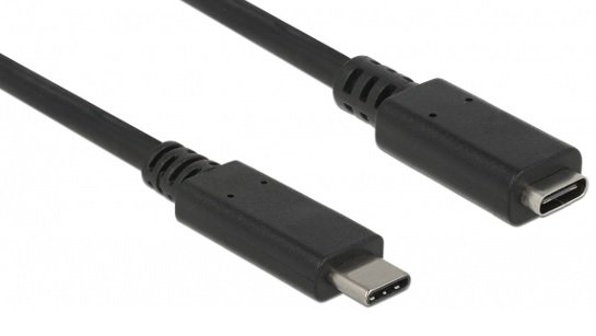 Фото - Інше для комп'ютера Delock PRZEDŁUŻACZ USB-C M/F 3.1 2M CZARNY 85542 