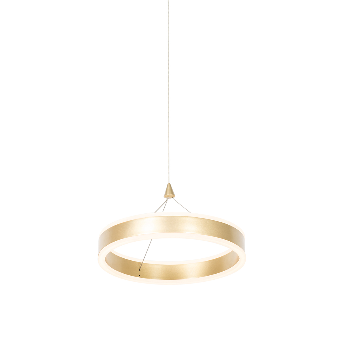 QAZQA Mosiężna lampa wisząca 30 cm z 3-stopniowym ściemnianiem LED - Lyani