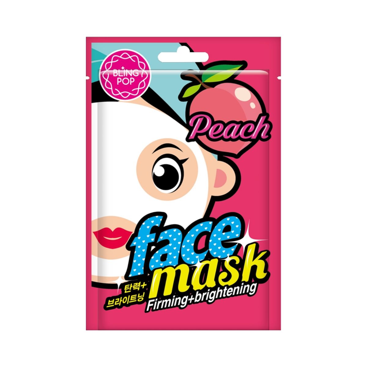 Bling Pop Bling Pop Firming & Brightening ujędrniająco-rozświetlająca maska w płachcie Peach 20ml