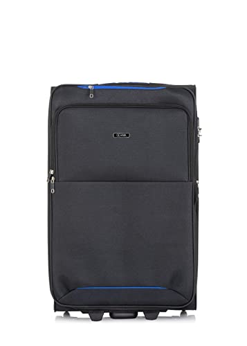 OCHNIK Walizka Duża | miękka obudowa | materiał: nylon | kolor czarny| zamek szyfrujący | rozmiar: L| wymiary: 74×46,5×31,5 cm| pojemność: 108l | wysoka jakość