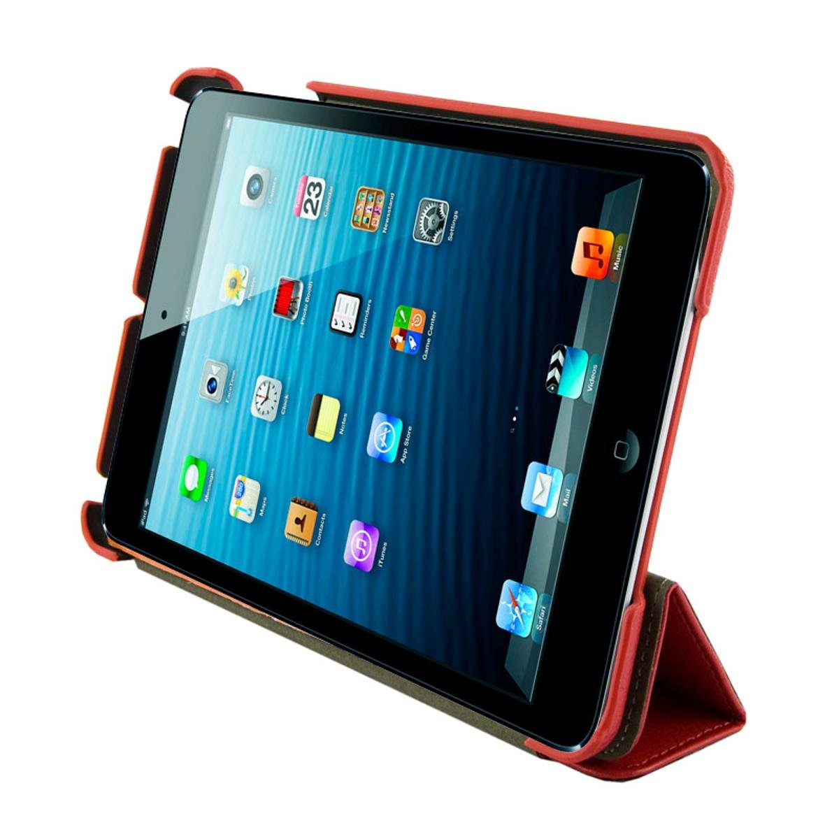 4World Etui ochronne/Podstawka do iPad Mini Back Fold. ECO skóra. 7. czerwone 09 (09183)