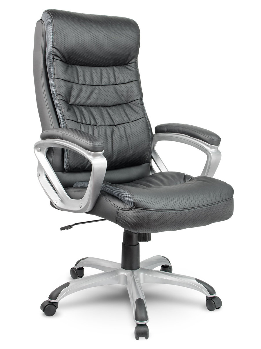 Eago Fotel biurowy skórzany EG226, czarny