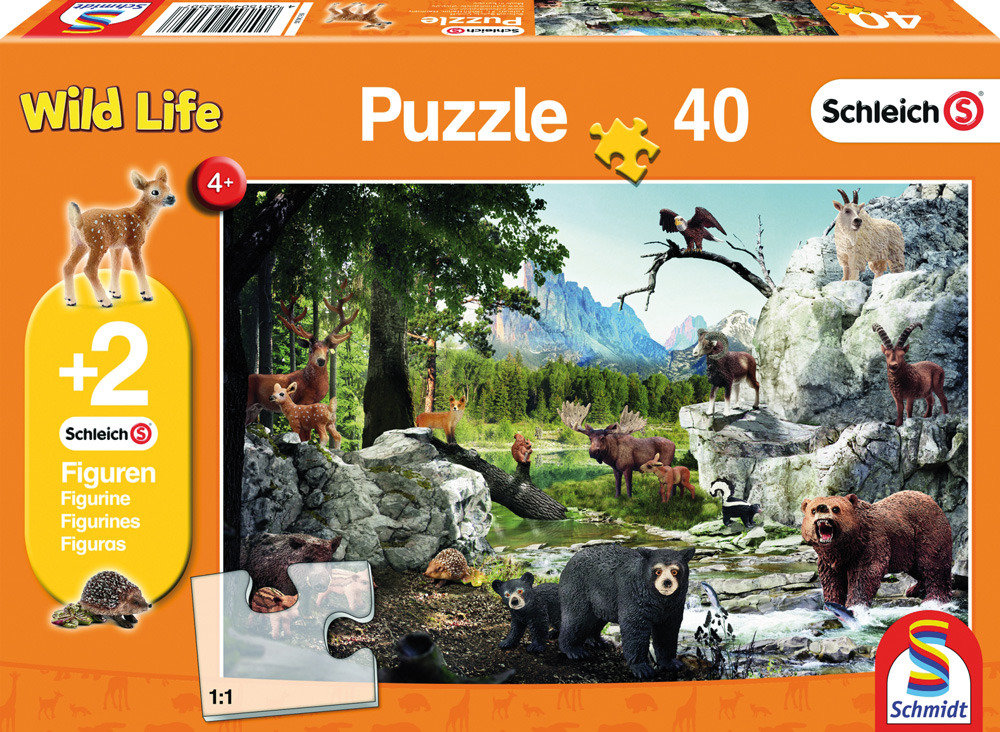 Schmidt puzzle SCHLEICH Zwierzęta lasu + 2 figurki