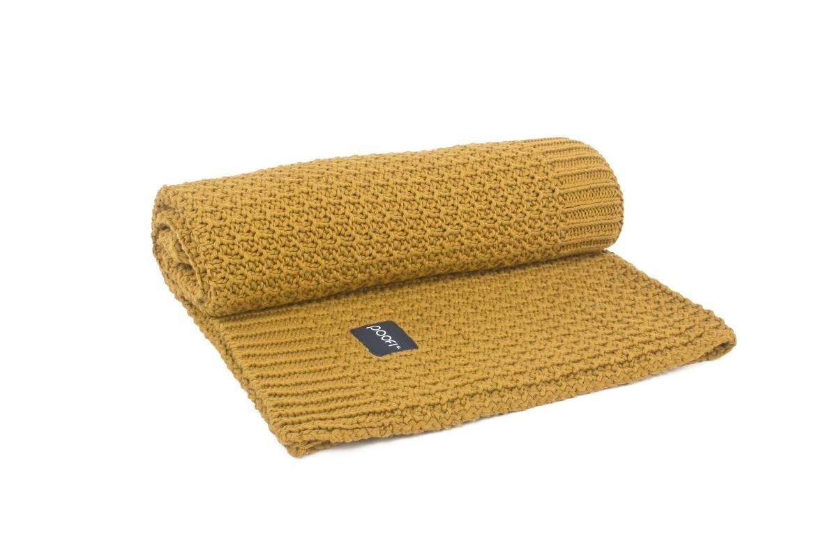Poofi Organic, Kocyk tkany, Musztarda/Miód