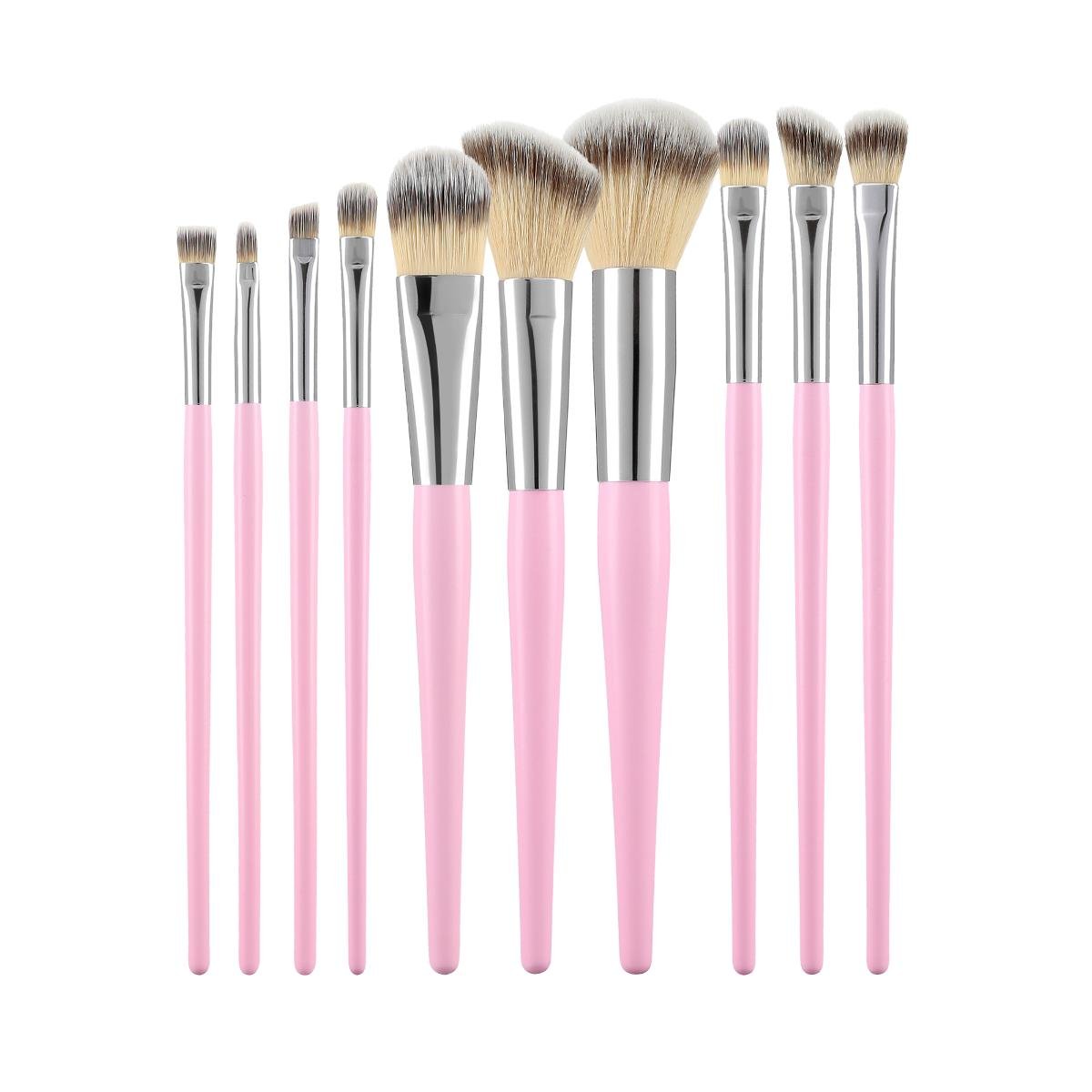 TOOLS FOR BEAUTY TOOLS FOR BEAUTY ZESTAW 10 PĘDZLI DO MAKIJAŻU PINK
