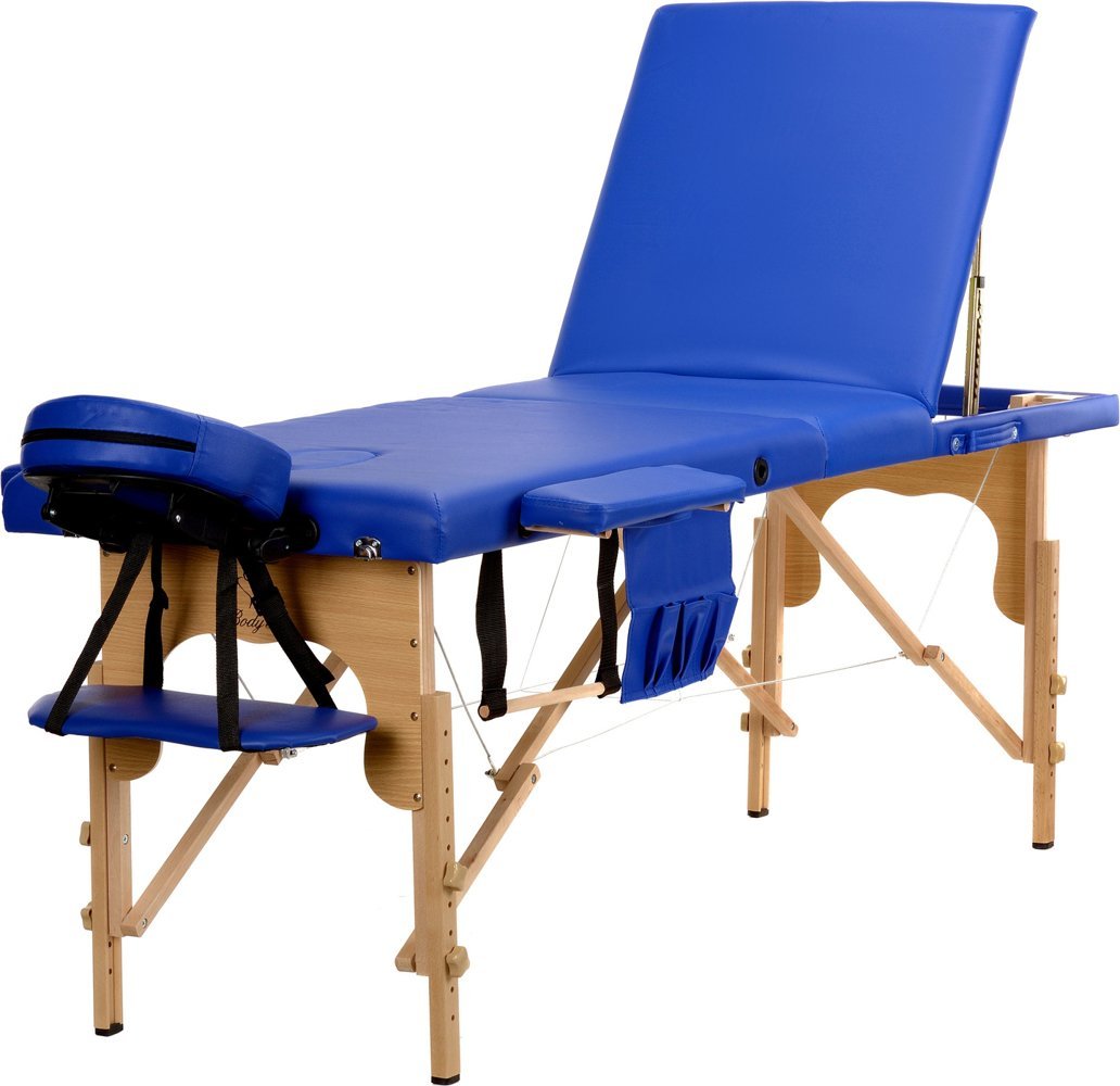 BODYFIT BODYFIT Stół, łóżko do masażu 3 segmentowe, niebieskie  + dodatki + torba gratis, 42,5x27 cm