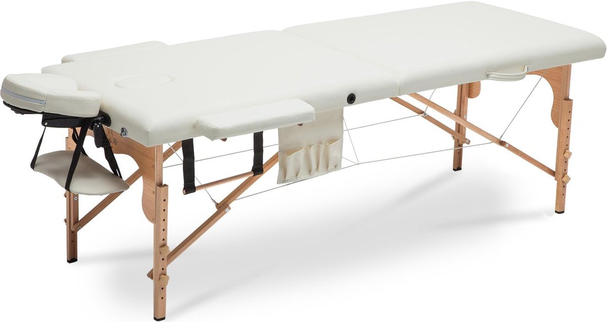 BODYFIT BODYFIT Stół, łóżko do masażu, 2 segmentowe, beżowe, 195x70,5 cm