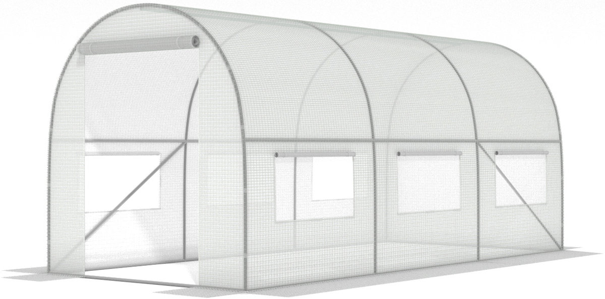 ZARIA Tunel foliowy z oknami ZARIA, biały,  200x450x200 cm