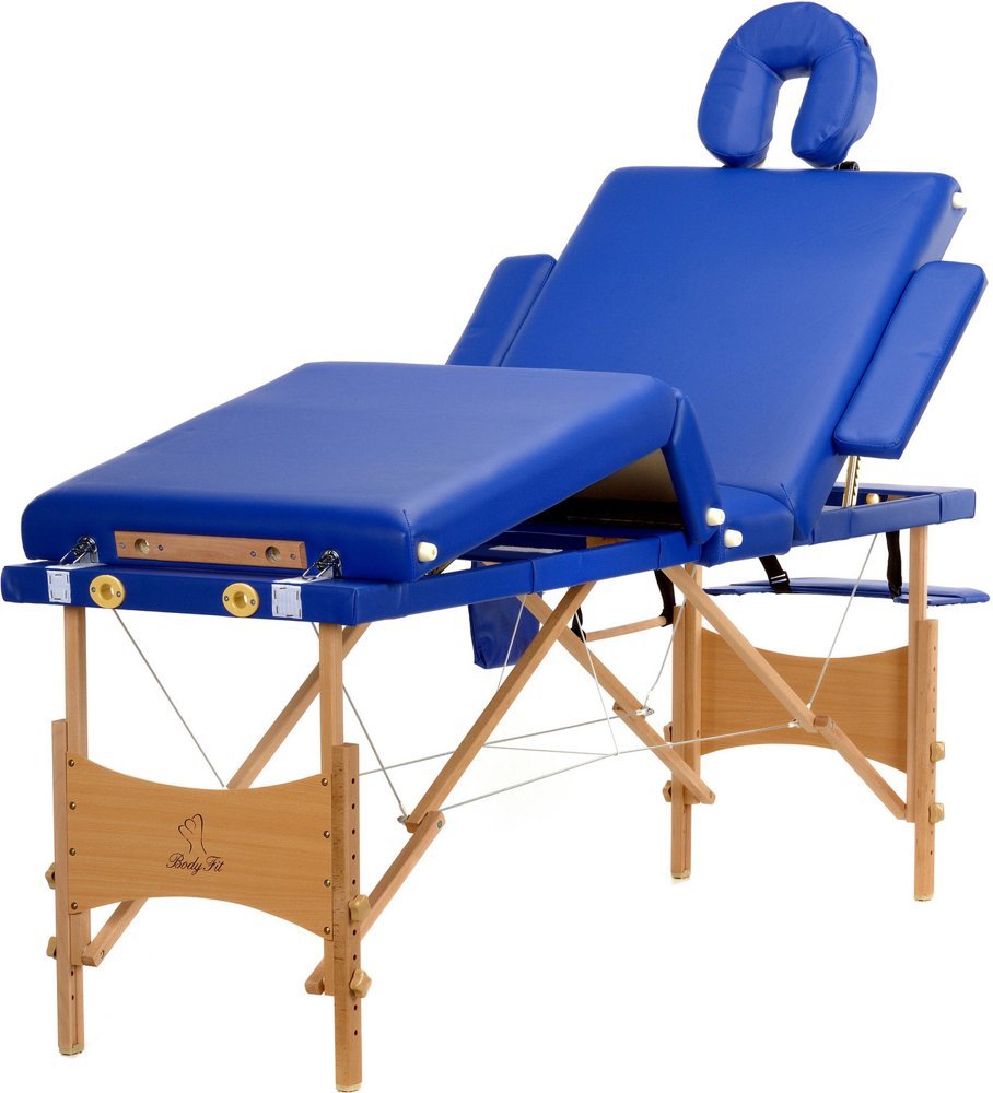 BODYFIT Łóżko do masażu 4 segmentowe BODYFIT, niebieskie, 61x214 cm