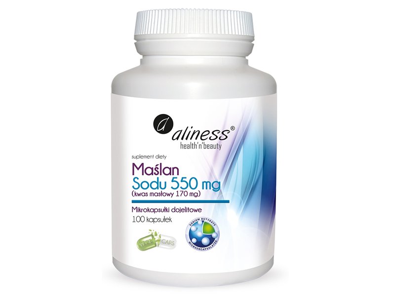 Aliness Maślan Sodu 550 mg 100 kaps VEGE - suplement diety