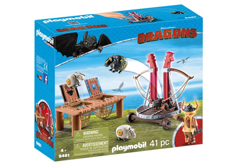 Playmobil DRAGONS PYSKACZ GBUR Z KATAPULTĄ DO OWIEC 9461