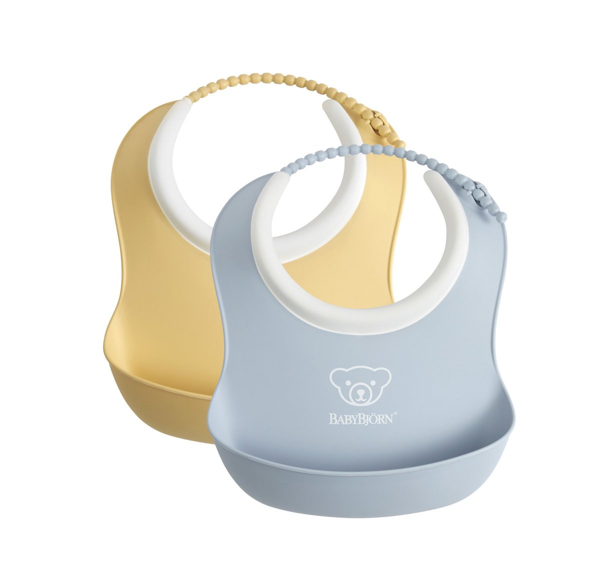 BabyBjorn, Zestaw 2 małych śliniaczków, Powder Yellow/ Powder Blue