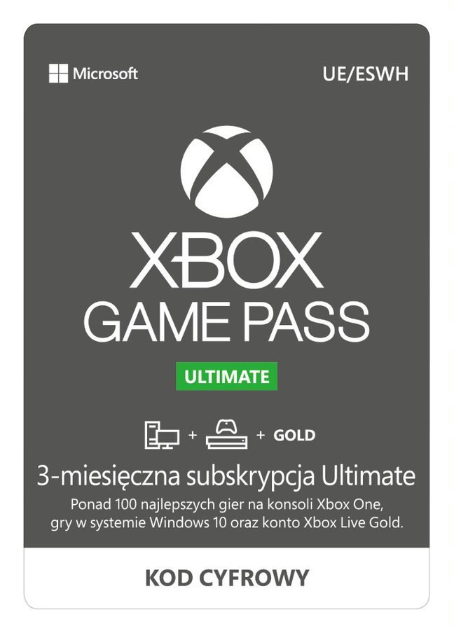 Opinie o Subskrypcja Game Pass Ultimate (PC, Xbox) ? 3 miesiące
