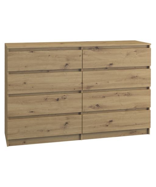 DUŻA KOMODA MALWA M8 140CM DĄB ARTISAN 8 SZUFLAD