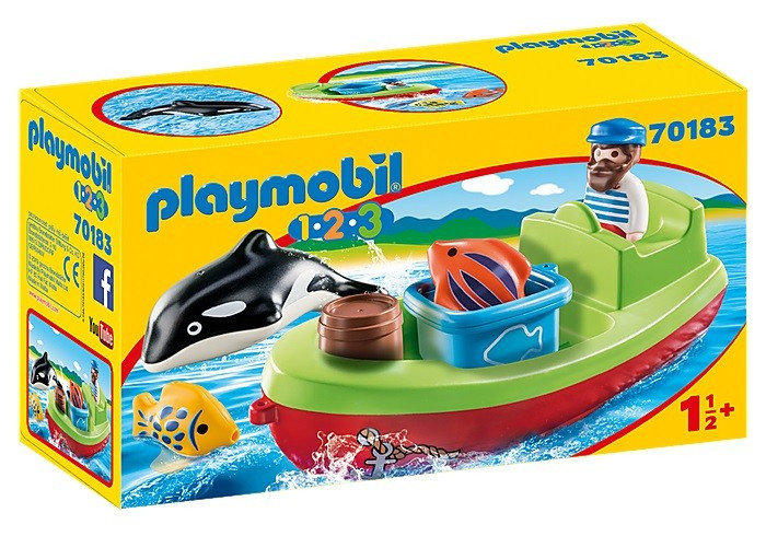 Playmobil 1.2.3 Fisherman with Boat 70183