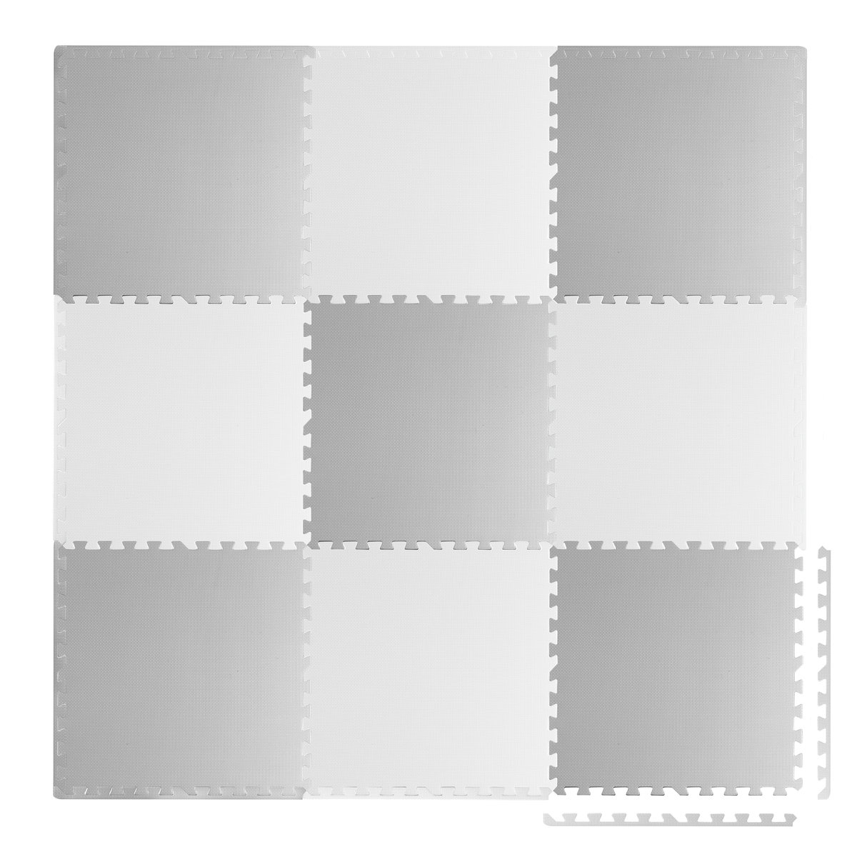 Mata piankowa puzzle piankowe edukacyjna biało-szara, 180x180 cm Ricokids