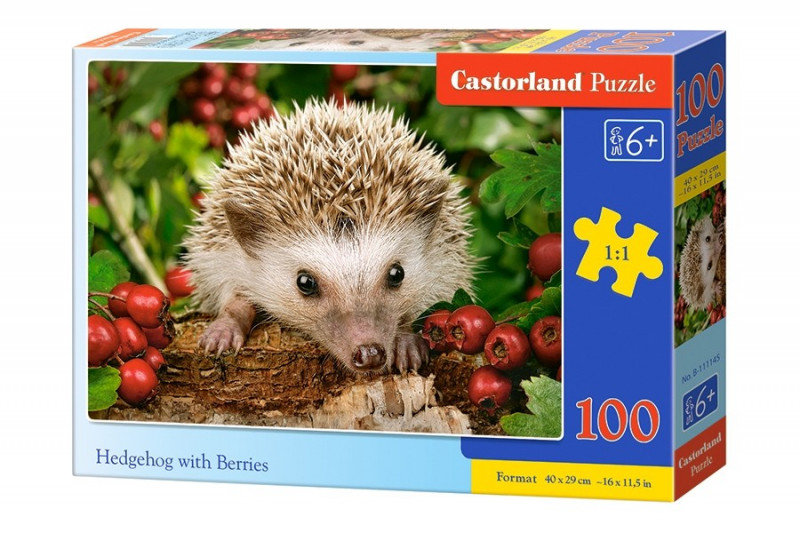 Castorland Puzzle 100 elementów. Jeż z jagodami