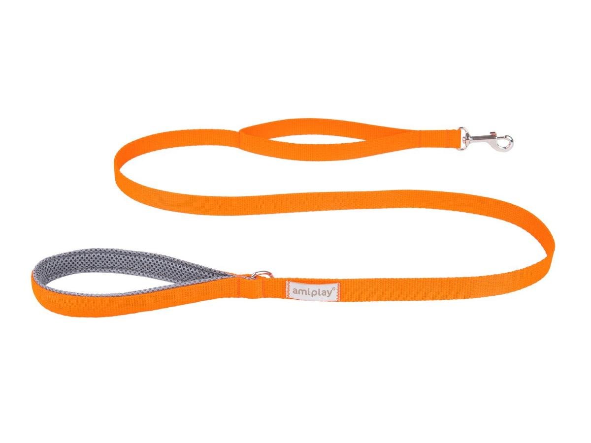 Ami Play Samba Smycz M 150cm x 2cm pomarańczowa