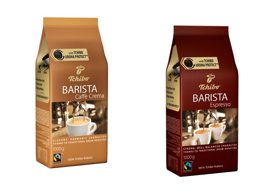 Tchibo, zestaw kaw ziarnistych Barista Caffe Crema + Barista Espresso, 2 x 1kg