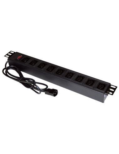 Listwa zasilająca 19" gniazdo 9 x IEC320 C13 wtyk IEC320 C14