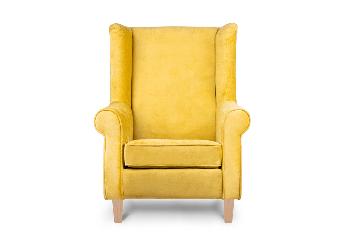 Fotel KONSIMO Miles, żółty, 82x105x97 cm
