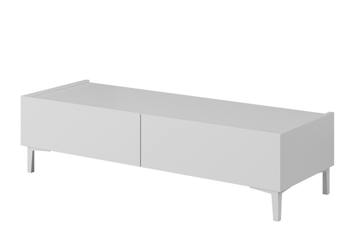 Szafka RTV KONSIMO Casti, biały-dąb, 120x32x41,6 cm