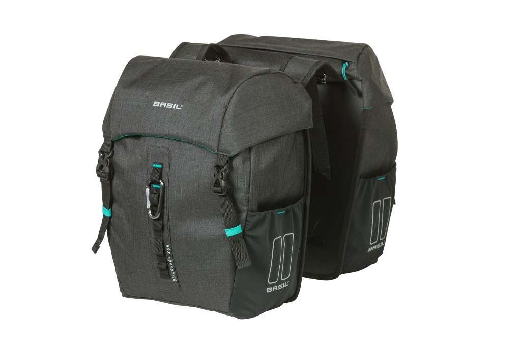 Basil Discovery 365D Double Pannier Bag M 18l, black melee 2021 Sakwy 18042