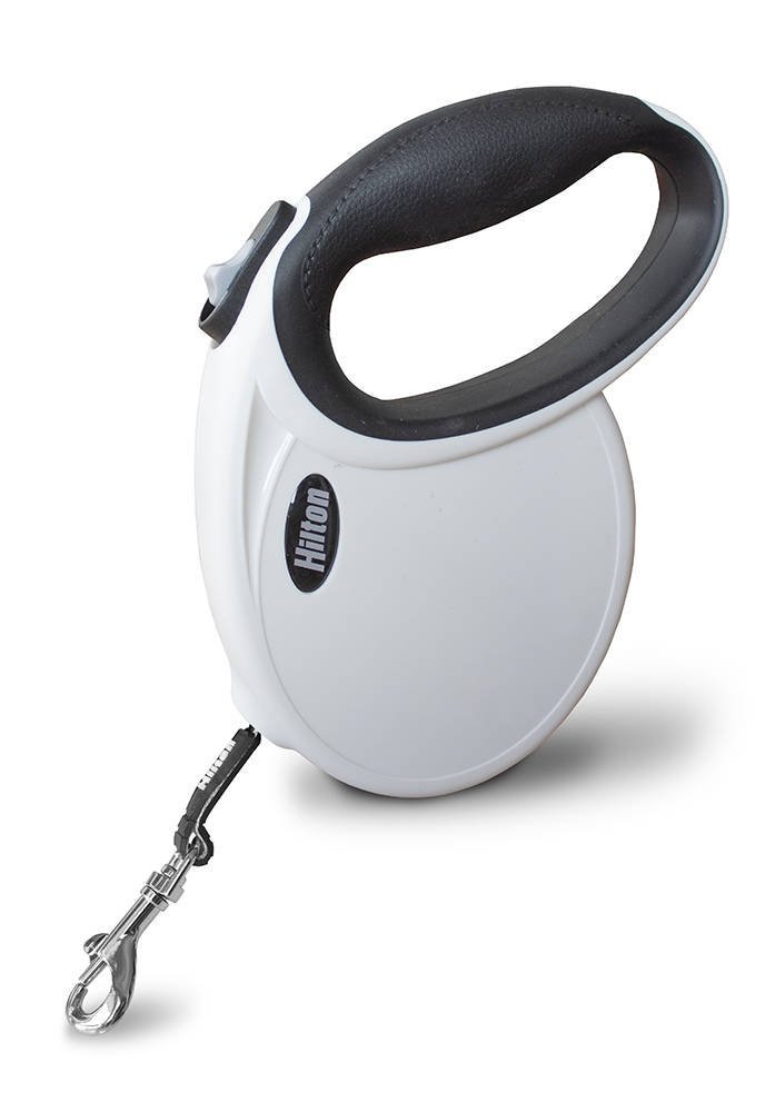 Hilton Smart Dog - Smycz automatyczna 4m dla psa do 20kg biała