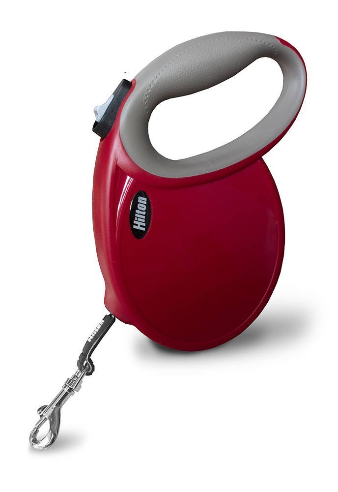 Hilton Smart Dog - Smycz automatyczna 5m dla psa do 30kg bordowa